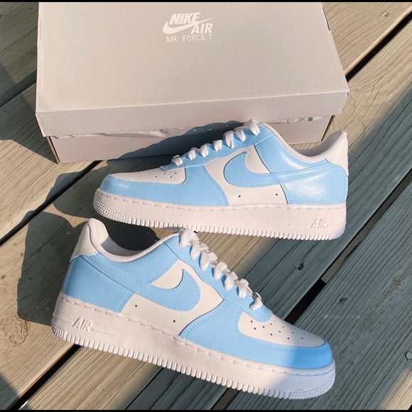 Nike Air Force 1 blue Custom - Picture 2 of 4